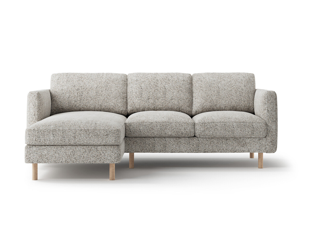 Coltar stanga 3 locuri, Eden, Micadoni Home, 223x150x90 cm, tesatura structurata, bej melange - imagine 6
